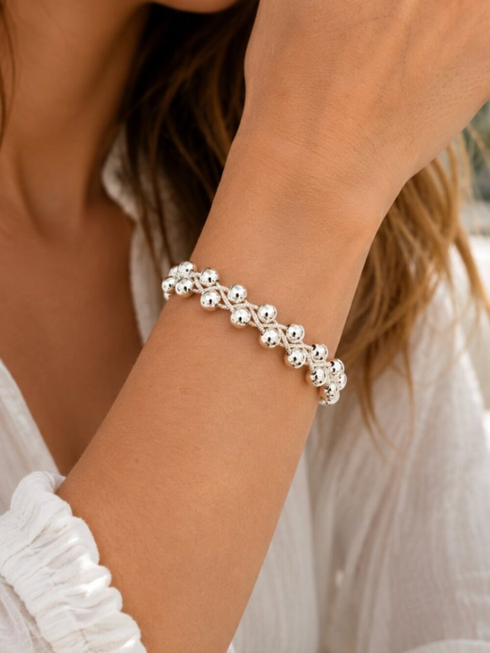 925 Sterling Silver Bead Bracelet 5 MM Ball Bracelet Large Thick Bracelet